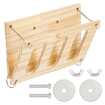 Hay Feeder Rack, Wood Wall-Mountable Hay Manger, for Small Pets Bunny Guinea Pigs, Rectangle