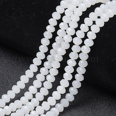 White Rondelle Glass Beads