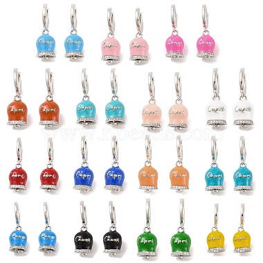 Mixed Color Bell Brass Earrings