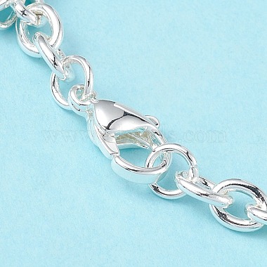 304 Stainless Steel Flat Round Charm Bracelets with Cable Chains for Women(BJEW-G669-25S)-6