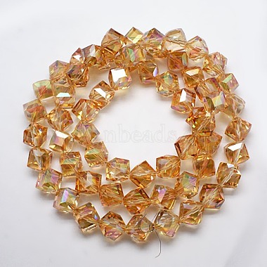 Full Rainbow Plated Crystal Glass Cube Beads(X-EGLA-F023-B04)-2