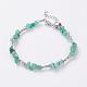 Bracelets de cheville perlés en aventurine vert naturel(AJEW-AN00113-05)-1