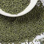 MIYUKI Round Rocailles Beads, Japanese Seed Beads, 15/0, (RR2033) Matte Opaque Light Olive Luster, 15/0, 1.5mm, Hole: 0.7mm, about 27777pcs/50g(SEED-X0056-RR2033)