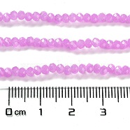 Baking Painted Imitation Jade Glass Bead Strands, Faceted Rondelle, Violet, 3x2mm, Hole: 0.8mm, about 158pcs/strand, 14.76''(37.5cm)(DGLA-A034-J2MM-A44)