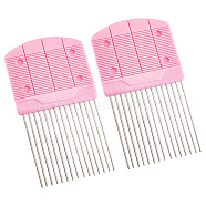 Paper Quilling Combs, Paper Craft Tool, Hot Pink, 140x80x7mm, 2pcs/box(DIY-HY0001-61)