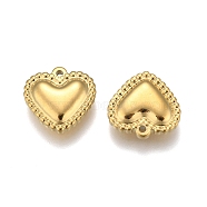 304 Stainless Steel Charms, Heart, Golden, 14.5x15x4mm, Hole: 1.2mm(STAS-F249-34G)