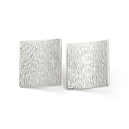 304 Stainless Steel Stud Earring Findings, with Horizontal Loops, Square, Stainless Steel Color, 24x22.5mm, Hole: 2.5mm, Pin: 11x0.7mm(STAS-A091-03B-P)