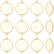 30Pcs 304 Stainless Steel Cabochon Connector Settings, Plain Edge Bezel Cups, Flat Round, Real 18K Gold Plated, Tray: 16mm, 25x18x2mm, Hole: 2~2.4mm(STAS-BBC0004-67A-G)