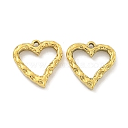 PVD Vacuum Plating 304 Stainless Steel Pendants, Heart Charms, Real 18K Gold Plated, 20.5x20x3.5mm, Hole: 1.8mm(STAS-L278-81G)