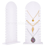 Wood Foldable Necklace Display Stands, Necklace Organizer Holder, Arch Shape, White, Finish Product: 15x6x32.5cm, about 2pcs/set(NDIS-WH0010-10)