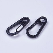 Alloy Snap Keychain Clasp Findings, with Iron Findings, Oval, Gunmetal, 31.5x14x7mm(X-PALLOY-WH0065-31B)