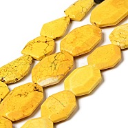 Natural Magnesite Nuggets Beads Strands, Dyed & Heated, Gold, 20~50x22~34x6~10mm, Hole: 1mm, about 60~72pcs/1000g(TURQ-L011-01B)