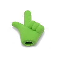 3D TPR Hand Shape Pencil Eraser Caps, Gift Awards For Student School Supplies, Lime Green, 36.5x31x13.5mm, Hole: 7.5mm(AJEW-WH0245-10)