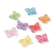 Transparent Acrylic Beads, AB Color Plated, Butterfly, Mixed Color, 11x14x3.5mm, Hole: 1.6mm, about 1920pcs/500g(TACR-Q270-013)
