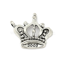 Tibetan Style Alloy Pendants, Crown, Cadmium Free & Lead Free, Antique Silver, 22x19.5x4mm, Hole: 1mm(LF10497Y)