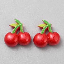 Opaque Resin Decoden Cabochons, Fruit, Cherry, 21x20x8mm(CRES-CJC0010-04C)