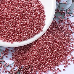 MIYUKI Round Rocailles Beads, Japanese Seed Beads, 11/0, (RR425) Opaque Cadillac Red Luster, 2x1.3mm, Hole: 0.8mm, about 1111pcs/10g(X-SEED-G007-RR0425)