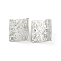 Non-Tarnish 304 Stainless Steel Stud Earring Findings, with Horizontal Loops, Square, Stainless Steel Color, 24x22.5mm, Hole: 2.5mm, Pin: 11x0.7mm(STAS-A091-03B-P)