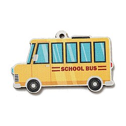 Wood Pendant, Teachers' Day Theme, Car, 30x50x2.5mm, Hole: 2mm(WOOD-H107-04-19)