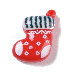 Opaque Christmas Theme Resin Cabochons, Christmas Socking, 14.5x12x6mm(RESI-H162-06B)