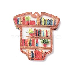 Acrylic Pendant, Book Charm, Clothes, 39.5x35.5x2mm, Hole: 1.2mm(OACR-H032-05D)