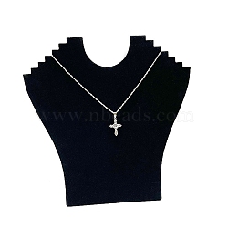 Velvet Necklace Displays, Black, 24.4x24x0.5cm(NDIS-WH0010-05)