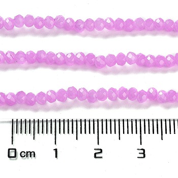 Baking Painted Imitation Jade Glass Bead Strands, Faceted Rondelle, Violet, 3x2mm, Hole: 0.8mm, about 158pcs/strand, 14.76''(37.5cm)