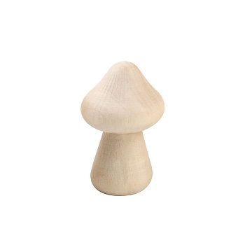 Mushroom Unfinished Wood Display Decorations, Dollhouse Miniature Ornament, for Kids DIY Painting Craft, PapayaWhip, 3x4.6cm