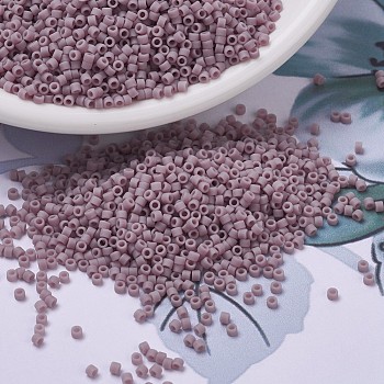 MIYUKI Delica Beads, Cylinder, Japanese Seed Beads, 11/0, (DB0758) Matte Opaque Mauve, 1.3x1.6mm, Hole: 0.8mm, about 2000pcs/10g