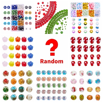 Lucky Bag, Random Glass Lampwork Beads, Charms Pendants Kits, Mixed Shapes, Random Color
