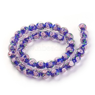 10mm DarkBlue Round Lampwork Beads