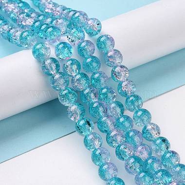 Chapelets de perles bicolores en verre craquelé(X-CCG-Q002-8mm-A33)-2