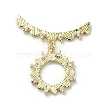 Brass Micro Pave Cubic Zirconia Toggle Clasps(KK-C048-07G)-2