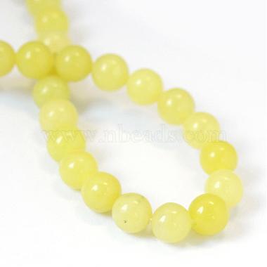 Jade naturel de citron chapelets de perles rondes(G-E334-6mm-07)-3
