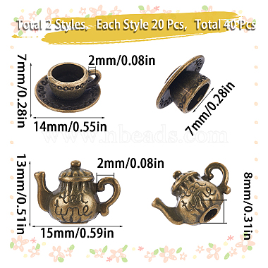 40Pcs 2 Styles Tibetan Style Alloy Pendants(TIBE-SC0001-90)-2