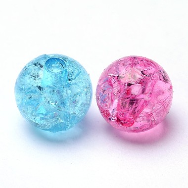 Perles en acrylique transparentes craquelées(X-CACR-R008-8mm-M)-2