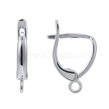 Rhodium Plated 925 Sterling Silver Leverback Earrings(X-STER-K168-003P)-2