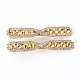 Brass Micro Pave Clear Cubic Zirconia Alligator Hair Clip Findings(MAK-T008-01G-NF)-1