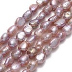 Natural Cultured Freshwater Pearl Beads Strands, Two Sides Polished, Thistle, 5.5~6x4.5~5x4mm, Hole: 0.6mm, about 55~58pcs/strand, 13.78''(35cm)(PEAR-A005-10C-01-X)
