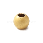Brass Beads, Round, Real 14K Gold Plated, 4x3.5mm, Hole: 1.4mm(KK-WH0079-04C-G)