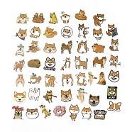 50Pcs 50 Styles Paper Shiba Inu Dog Cartoon Stickers Sets, Adhesive Decals for DIY Scrapbooking, Photo Album Decoration, Dog Pattern, 41~72x41~61x0.2mm, 1pc/style(STIC-P004-23E)