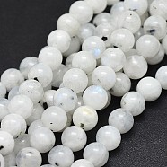 Natural Rainbow Moonstone Beads Strands, Round, 6.5mm, Hole: 0.8mm, about 62pcs/strand, 15.6 inch(39.8cm)(G-I249-B04-01)