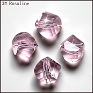 Imitation Austrian Crystal Beads, Grade AAA, Faceted, Polygon, Pink, 10mm, Hole: 0.9~1mm(SWAR-F085-10mm-03)