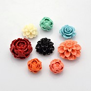 Dyed Synthetical Coral Beads, flower, Mixed Color, 12~25x8~14mm, Hole: 1mm(CORA-L034-03)