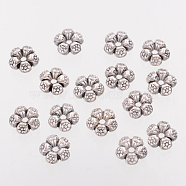 Heart Tibetan Style Charms Tibetan Silver Spacers Beads, Lead Free & Nickel Free & Cadmium Free, Antique Silver, about 7.5mm in diameter, Hole: 1mm(X-AC0752-NF)