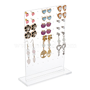 Vertical Acrylic Earrings Stud Display Stands, L-Shaped Earring Organizer Holder for Stud Earring, Lip Stud Storage, Clear, 4.9x13.9x18.5cm, Hole: 1.2mm(EDIS-WH0029-50)