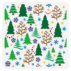 PET Hollow Out Drawing Painting Stencils, for DIY Scrapbook, Photo Album, Christmas Tree Pattern, 30x30cm(DIY-WH0391-0502)