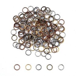 Mixed Color Iron Split Rings, Double Loops Jump Rings, 8x0.7mm, about 7.3mm inner diameter, about 3500pcs/500g(JRD8MM-M)