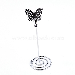 Iron Business Cards Display Clamp, with Alligator Clip, Butterfly, Platinum, 4.2x12.6cm(ODIS-WH0010-16C)