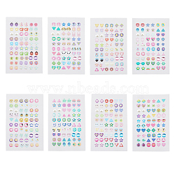 8 Sheets 8 Styles 3D Gems Earring Stickers for Girls, Earrings Self-Adhesive Glitter Stickers, Sparkle Crystal Rhinestone Stickers, Mixed Shapes, Mixed Patterns, 4~9x6~9mm, 1 sheet/style(DIY-FH0005-30)